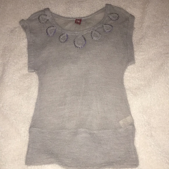 NWOT Free People grey sheer sleeveless blouse XS - Picture 8 of 8